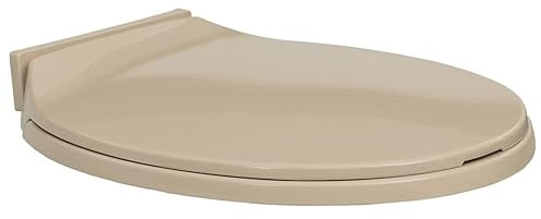 Gecheer Toilettensitz mit Absenkautomatik Toilettendeckel mit Soft-Close-Funktion Klodeckel WC-Sitz Soft Close Toilettensitze, Passend für die Meiste Toilette, Beige Oval
