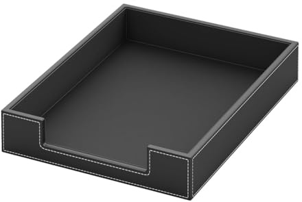 Desikixudy Schreibtisch-Organizer aus Leder, stapelbares Tablett aus Leder, Organizer und Schreibtischzubehör, Zeitschriftenhalter für Bürobedarf