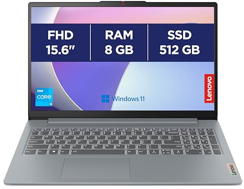 Lenovo IdeaPad Slim 3 15IAH8 - Ordinateur Portable 15.6'' FHD (Intel Core i3-N305, RAM 8Go, SSD 512Go, Intel UHD Graphics, Windows 11 Home) Clavier AZERTY Français - Gris