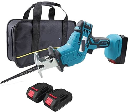 Mini motosierra, Sierra de vaivén NEWONE for cortar grandes losas congeladas de carne, sierra eléctrica inalámbrica, sierra de vaivén for batería de 18V para ramas de árboles, patio, hogar y jardín(Or