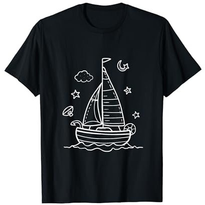 Segeln Cartoon Segellehrer Segeltour T-Shirt