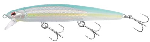 LITTMA California Surf Fishing Lures Saltwater Jerkbait Crankbait Surf Minnow 110 - Metallic Sardine Super Glow & Pearl Pink Belly Glow Lures for Halibut & Striper Fishing