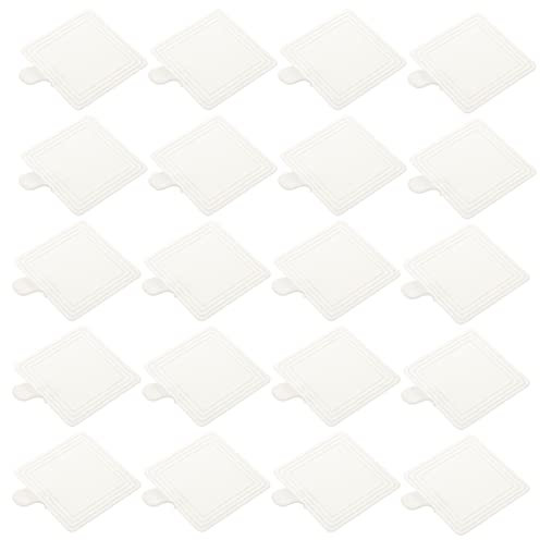 OQHAIR Round Black Tray 100 PCS Cake Cardboard Mini Cake Boards Mousse Cupcake Base Cake Paper Plates Cardboard Base for Mini Cakes, Pastries, Tarts, Cake Decorating and Display (9.50X7.5