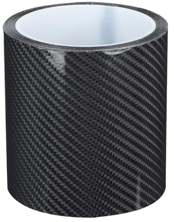 Haosie Vinilo Carbono, 10 cm x 3 m, Fibra de Carbono para Coche | Vinilo Adhesivo, Protección de Bordes de Puertas de Automóviles