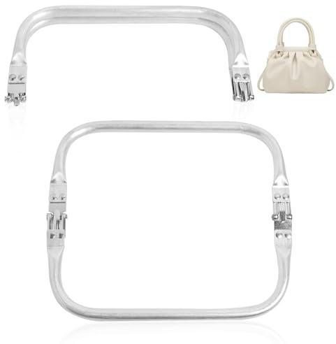 2 Stück 20 x 9.2 cm Taschenrahmen Verschluesse Taschenbügel Aluminium Geldbeutel Rahmen Kiss-Verschluss-Innen Interner Drahtrahmen Handwerkliche Rahmenersatz Taschen U Förmige Griffe für DIY Beutel