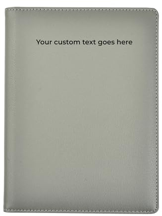 Arpan Personalisierter Text, 24 Taschen, A5, Präsentationsmappe, Dokumentenmappe, Sichtbuch, Portfolio, professionelle Konferenzmappe, Kunstleder (grau)