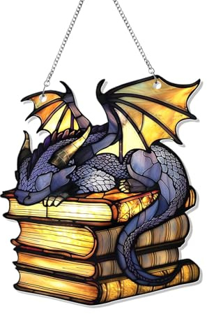 Generisch Drachen-Lichtfänger - Dekorativer Fensteranhänger, Sonnenfänger, Sonnenfänger-Anhänger für Fenster, Schlafzimmer - Acryl, Mythical Fantasy, Halloween