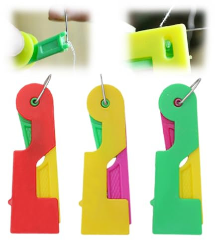 Automatischer Nadeleinfädler, Nähmaschinen-Nadeleinfädler, automatisches Nadeleinfädelgerät, einfacher Nadeleinfädler, ideal für Nadelarbeiten, passend für alle Nadelgrößen (3 Stück)