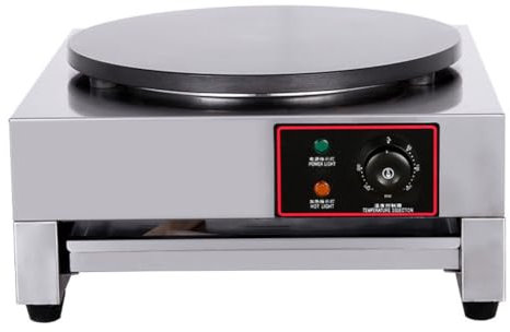 IUBGFTO Crepera Comercial con indicador LED, Horno de panqueques de Acero Inoxidable de un Solo Cabezal, Control de Temperatura Ajustable, fácil Limpieza para Hacer Chapati/Tortilla fácilmente