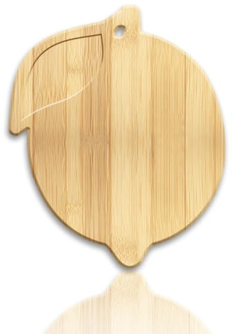 WEBEEDY Lemon Shaped Bamboo Wood Cutting Board Funny Charcuterie Boards for Kitchen with Hanging Hole Small Decorative Wooden Chopping Board for Serving Cheese,Fruit,Meat,Vegetabl(28.2x35cm)