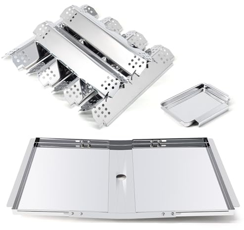 Adviace Replacement Parts for Nexgrill 720-0896B 720-0898 720-0896E Deluxe 6 Burner Gas Grill Models, Drip Pan Grease Tray & Flame Tamers for Nexgrill 6 Burner 720-0896B Grill