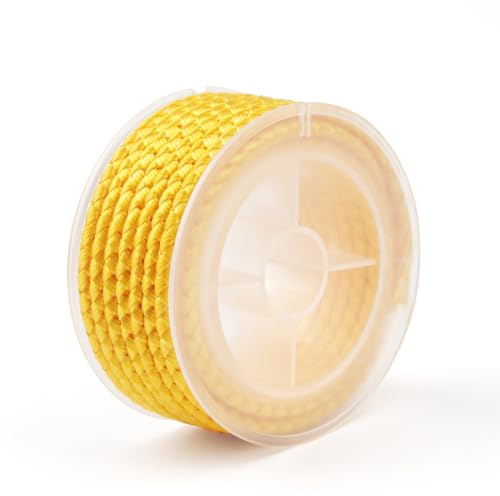 Corda d'oro lunga 4 mm, lunga 3,5 m, corda d'oro per fai da te, treccia decorativa, nastro decorativo da appendere, nastro regalo