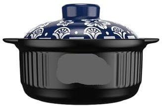 LSNNMU Cacerola Olla de Barro de Alta Temperatura, ollas de Cocina for cocinar cazuela, hogar, Olla for guisar, Utensilios de Cocina de cerámica(3.4L)