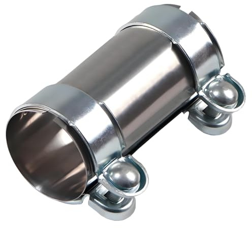 LKRXW Abrazadera para Tubo de Escape 42mm Conector para Tubos de Escape Acero Inoxidable Abrazaderas de Banda Doble Mangueras Sistemas Acoplador Silenciador Longitud 125mm