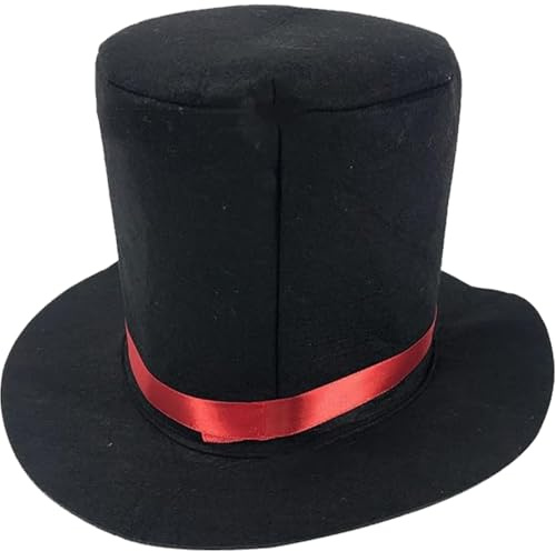 Pesoncarl Zylinder, schwarzer Filzzylinder, modischer Zauberer, Retro-Fedora-Hüte für Männer, Frauen, Kinder, Butler-Kostüm für Rollenspiele, Mottopartys, Festival-Partygeschenke