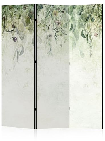 LUMASOUL Paravent Raumteiler Innen einseitig Bedruckt 135x172 cm Blätter | 3 teilig Dekorativ, Shoji-Stil, faltbar, freistehend, als Sichtschutz für Wohnräume
