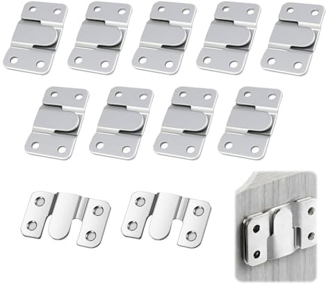 20 PCS Support Montage Encastré Dissimulé, Support Intersécable Invisible en Acier Inoxydable, pour Fixation Murale de Cadres, Miroirs et Meubles, Fixations Solides et Discrètes pour Mur et Bois