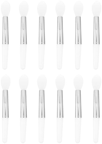 IWOWHERO 12 Aplicadores de Silicona para Labios y Mascarillas Pinceles Mini para Delinear y Aplicar Color Perfectos para Maquillaje Diario y Viajes