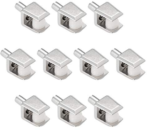 sourcing map 10 Stk. Glasbodenträger Zinklegierung Glasklemmclip Typ-01 für 5-8mm de