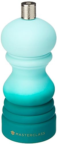 MasterClass Pepper Mill or Salt Grinder with Interchangeable Cap, Plastic, Green Ombré, 12 cm