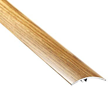 Aluminium Wood Effect Transition Strip Carpet Cover 47x930mm (3.05ft) Door Floor Threshold 5in1 Installation TMW Profiles (Oak)