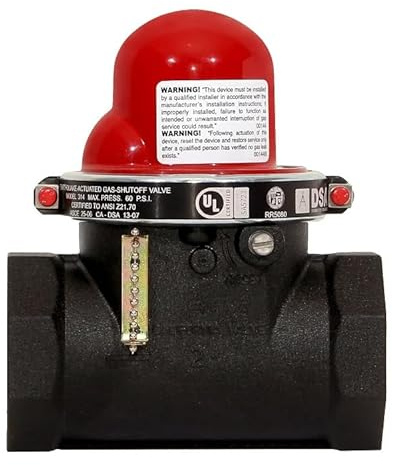 Pacific Seismic Products 314 Series Horizontal Earthquake Gas Shut-Off Valve 60psi, 2-Inch