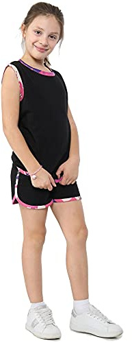 A2Z 4 Kids Mädchen Shorts Set 100% Baumwolle Camouflage Tape - Shorts Set 479 Camo Baby Pink 9-10