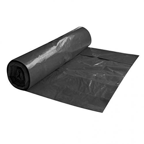 LDPE-Abfallsack, Polyethylen-Müllsack, LDPE-Müllbeutel, LDPE-Abfallbeutel, 130l, schwarz, 55my, auf der Rolle, groß