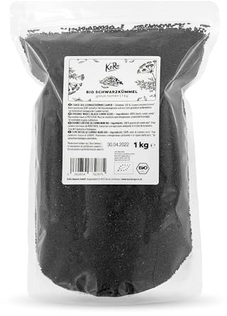 KoRo - Semi di cumino nero bio 1 kg - semi interi - qualità biologica controllata - senza aromi artificiali né conservanti - ad alto contenuto di fibre