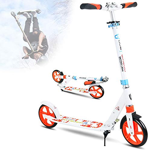NANANA High End Pro Stunt Scooter mit 200 mm PU Räder, Roller Tretroller mit Kugellagern 360 Grad T-bar Freestyle Tricks Kicks Cooter, Tretroller für Kinder Erwachsene ab 8 Jahren,Weiß