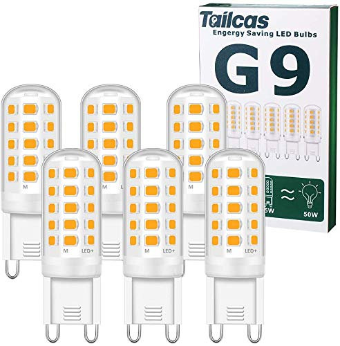 Tailcas G9 LED Lampe Warmweiß 3000K, 3W LED Lampen Ersatz für 30W 40W 50W Halogenlampe, G9 LED Leuchtmittel 350LM, Nicht dimmbar, Kein Flimmern, 360° Abstrahlwinkel, AC 220-240V, 6 Stück