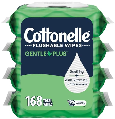Cottonelle GentlePlus Aloe Vera & Vitamin E Wet Wipes 168 Total Cleansing Wipes 42 Points