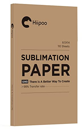 Hiipoo Papel de sublimación de 8.5 x 14 pulgadas, funciona con tinta de sublimación e impresoras de inyección de tinta E Sawgrass para tazas, camisetas, tela ligera y otros espacios en blanco de
