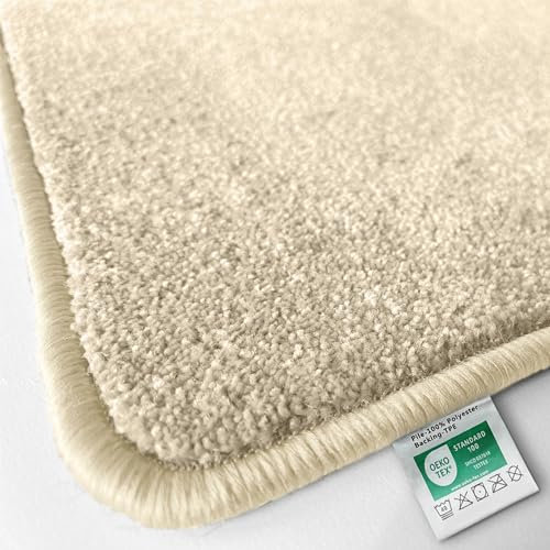 KARAT Tapis de Bain Carousel - cocooning, antidérapant, Lavable et Plein de peps - Tapis de Toilette Confort Moelleux Marcher sur Un Petit Nuage dodu (50 x 80 cm, Creme)