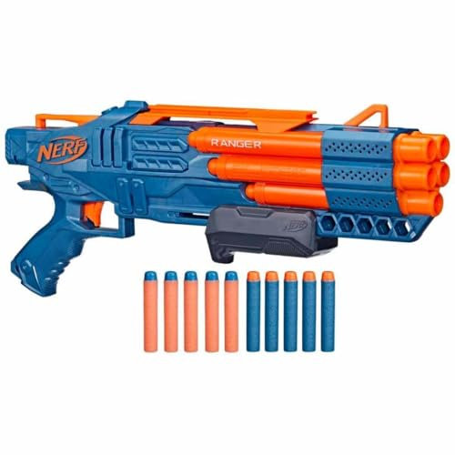 Nerf Elite 2.0 Ranger PD-5 Blaster, 5-Barrel Blasting, 10 Nerf Elite Darts, Easy To Use, Dart Storage, Pump Action