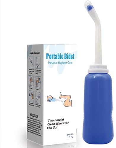 Portable Bidet Easy-Bidet Bum Cleaner Handheld Bidet Travel Bidet with 500Ml Water Capacity and Two Nozzles Portable Bidet Sprayer for Personal Hygiene Care Postpartum Clean New Baby Elderly