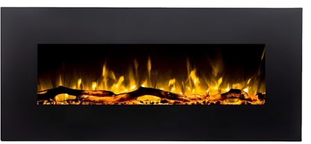 Chimenea el√©ctrica de Pared Lalita ‚Äì 110 x 14 x 49 cm ‚Äì Negro