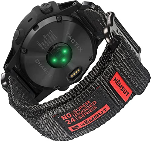 Klockarmband av nylon, kompatibelt med Garmin, sportarmband för fēnix/Forerunner/Approach/MARQ/quatix/D2-serien, robust ersättningsband för män