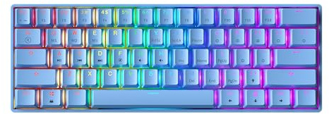 GK61, Teclado mecánico para gaming, 61 teclas multicolor RGB, retroiluminado con iluminación LED, con cable, programable, para jugadores de PC y Mac