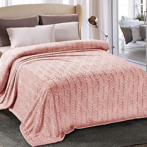 Whale Flotilla Kuscheldecke Flauschig Fleecedecke Decke 150x200 cm | Rosa, Weiche, Leichte Sofadecke Tagesdecke, Warme Flanell Couchdecke Wohndecke