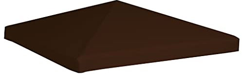 Toile de Toit de Rechange pour Pavillon Tonnelle Tente, Toit de Remplacement pour Gazebo Toile supérieure de Gazebo 310 g/m² 3x3 m Marron