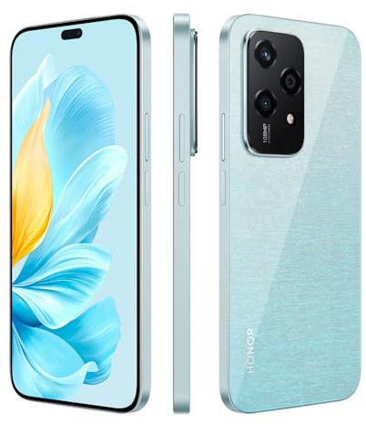 HONOR 200 Lite 5G Smartphone Triple Caméra 108 Mpx,Mémoire ROM 256GO,RAM 8GO, Ecran de 6.67'', Batterie mAh 4500,8-Coeurs MediaTek Dimensity 6080(6nm),Double SIM, NFC,MagicOS 8.0/Android 14,Bleu