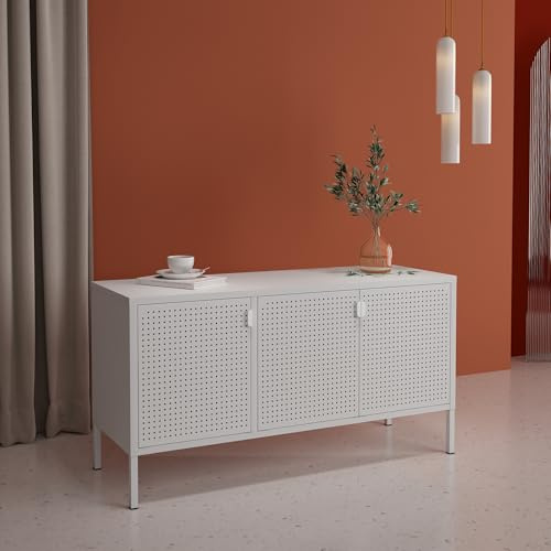 [en.casa] TV-skåp Castelli med lagringsutrymme TV-bräda TV-byrå 114 x 40 x 60 stål