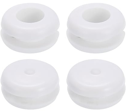 sourcing map 70Pcs Rubber Grommets 2/8 (8mm) Drill Hole, 1/4 (6mm) ID Double Sided Hole Plugs Ring Gasket for Firewall Cable Wire Protecting, White