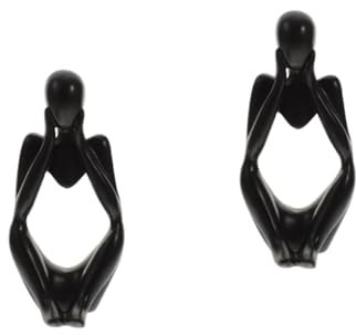 Amosfun 2 Piezas Adornos De Figuras Abstractas Decoraciones para El Hogar Mini Estantería Estanterías De Oficina Escultura Abstracta Estatua del Pensamiento Resina