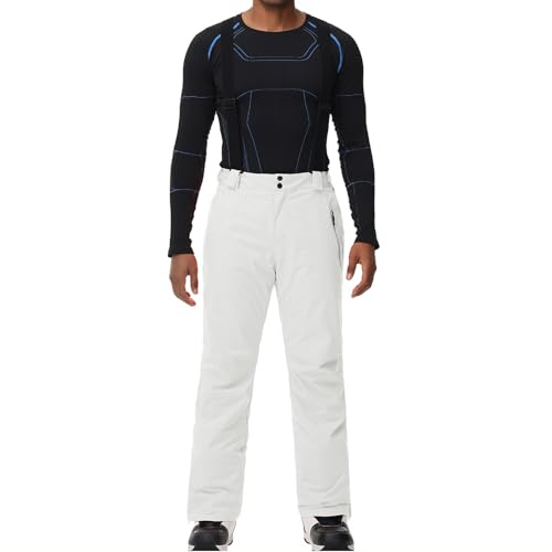ALSOGO Herren Skihose wasserdichte Winddichte Winter Schneehose Outdoor Snowboardhose mit Abnehmbar Träger