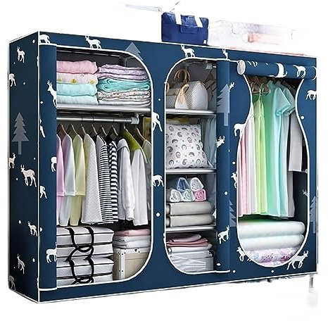 MEIZHITU Wardrobe Closet Schrank Kleiderschrank Für Schlafzimmer, Tragbarer Kleideraufbewahrungs-Organizer Mit Vliesstoffbezug Closet Aufbewahrungsschrank