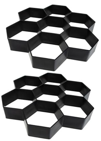 IWOWHERO 2stücke Pflasterform Für Beton Sechseckig Aus Kunststoff Wiederverwendbar Für Terrassen Gehwege Garten Diy-betonfliesenformen Zementbodenfliesenformen