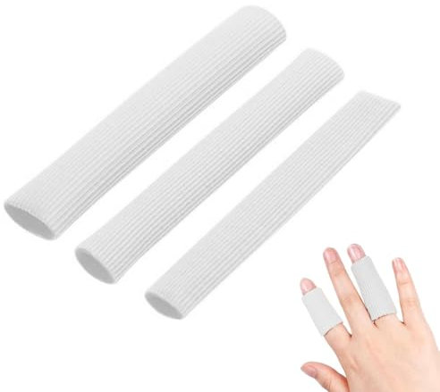 VONJUMA 3 Piezas Protector Dedos Pie Tubos De Dedo De Pie De Silicona Cortables Tubos De Cojín Para Los Dedos Del Pie Para Callos Ampollas Tratamiento De Juanetes 15Cm 3 Tamaños Blanco