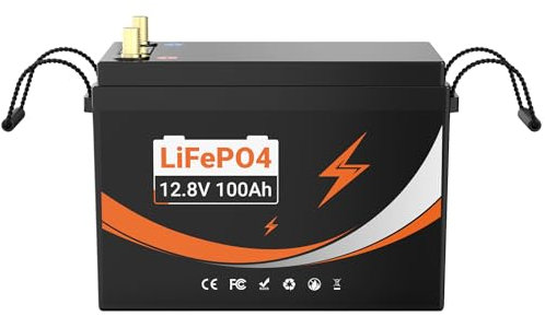 12V 100Ah LiFePO4 Battery 12V Lithium Batteries with BMS Protection 4000-15000 Times Maintenance-free Battery for Solar System, Fish Finder, Pram, Solar Panel Kit, Motorhome, Boat, Camping
